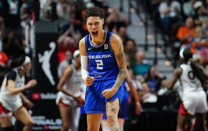 Natisha Hiedeman celebrates